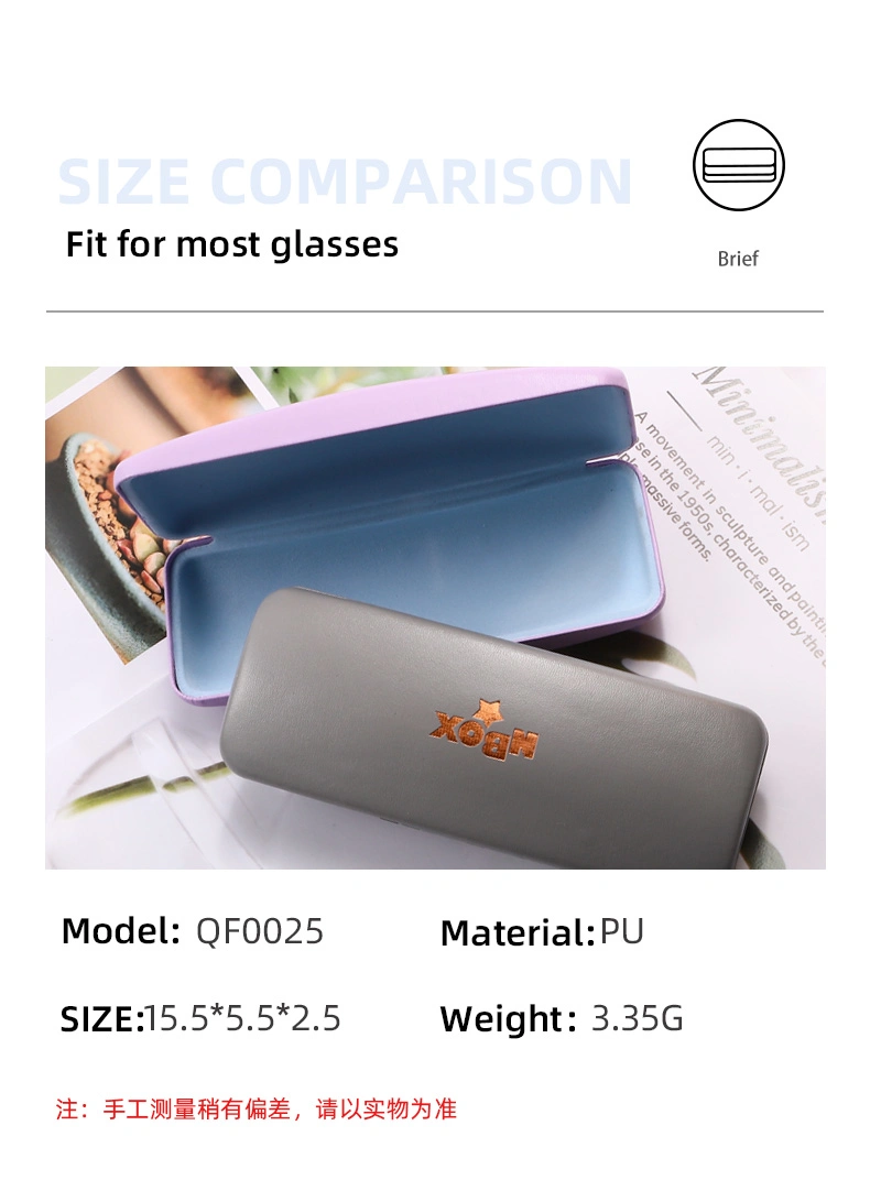 Portable Multi Color Slim PU Leather Eyewear Glasses Case for Optical Glasses