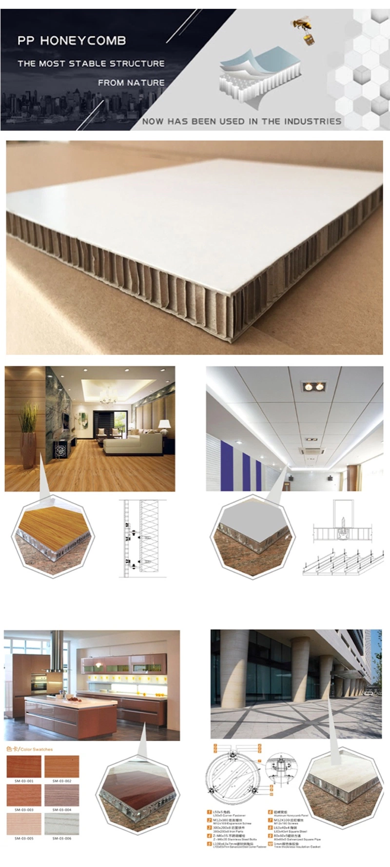 2022 China Supplier Aluminum Paper Honeycomb External Wall Cladding House Sandwich Panel Materials