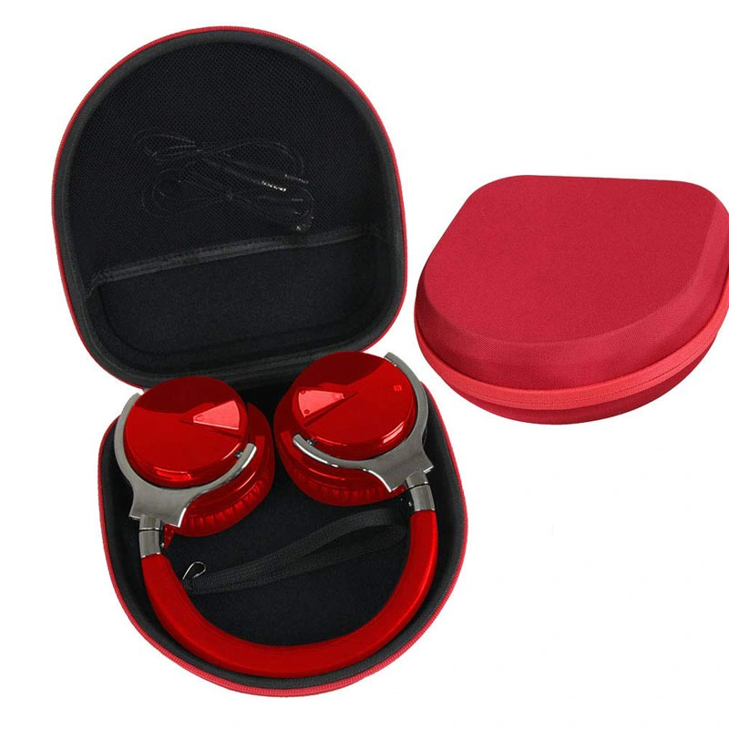 Custom Hard Shell Rigid Red Bluetooth Headphone EVA Display Carrrying Case with Logo EVA Boxes