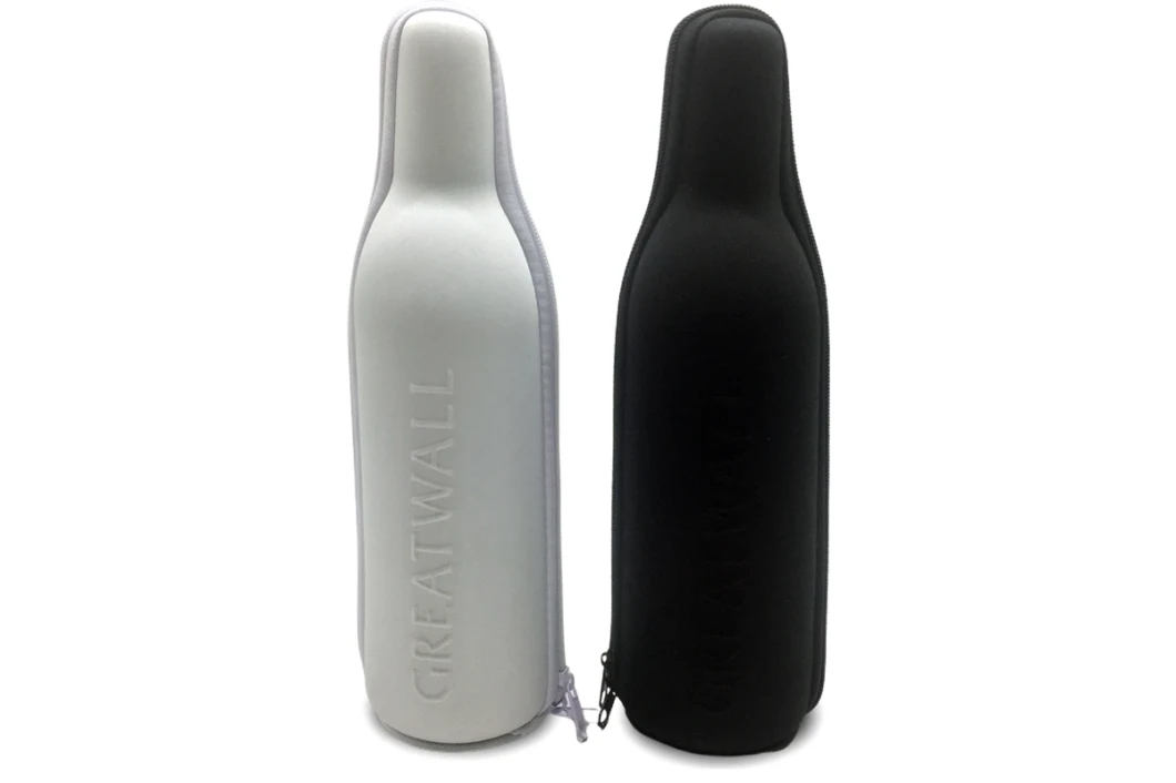 OEM EVA Custom Logo Red Wine Glasses Bottle Travel Carrying Zipper Case