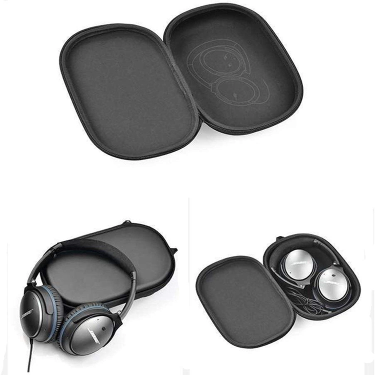 Custom Black Hard Shell Headphone Phone Bluetooth USB Cable Portable Storage EVA Hard Case