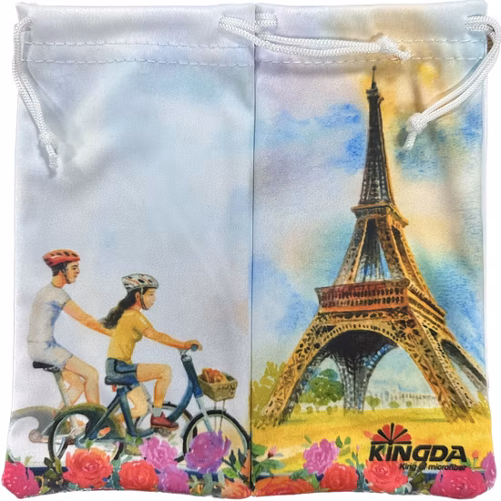 Custom Logo Printed Microfiber Drawstring Eyeglasses Sunglasses Glasses Bag Pouch