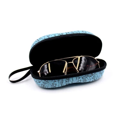 Custom Logo Zipper EVA Folding Glasses Case with Full Scale Printing
